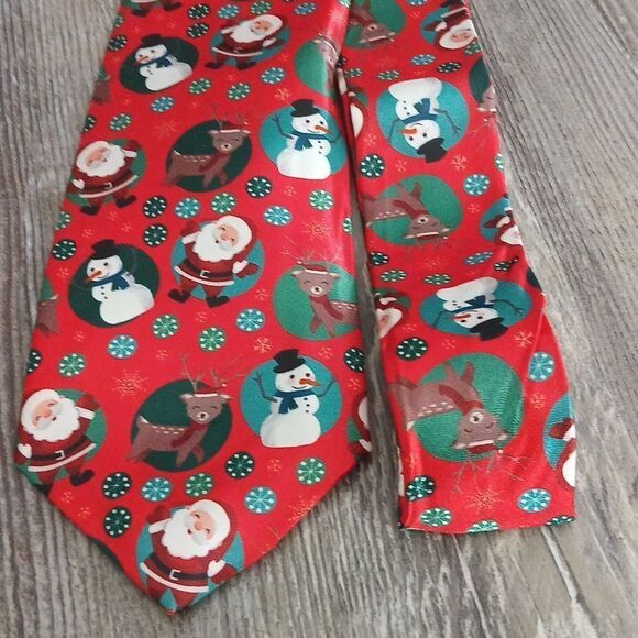 Christmas Necktie Christmas Party Fun Christmas Theme Print Tie Santa etc NEW - Picture 3 of 6